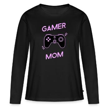 Gamer Mom - Women's Premium Organic Long Sleeve Shirt - black - Front - Julia (174cm)
