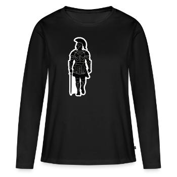 Officier centurion romain - T-shirt manches longues Premium bio Femme - noir - Devant - Julia (174cm)