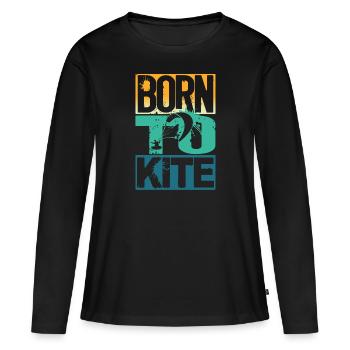 Born to Kite - Frauen Premium Bio Langarmshirt - Schwarz - Vorne - Julia (174cm)