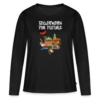 Feux d’artifice du futur - T-shirt manches longues Premium bio Femme - noir - Devant - Julia (174cm)