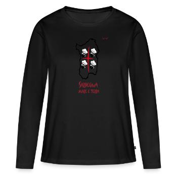 Sardaigne - Mare e Terra - T-shirt manches longues Premium bio Femme - noir - Devant - Julia (174cm)