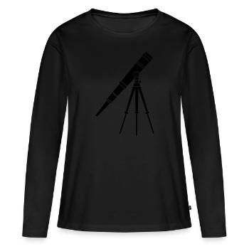 Fernrohr - Frauen Premium Bio Langarmshirt - Schwarz - Vorne - Julia (174cm)