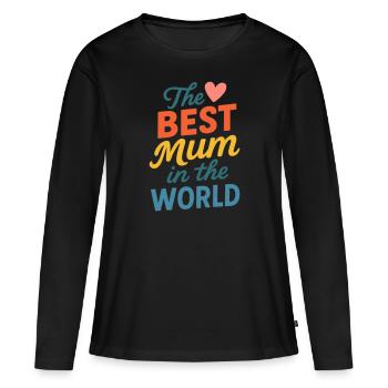 Die beste Mutter der Welt - Frauen Premium Bio Langarmshirt - Schwarz - Vorne - Julia (174cm)