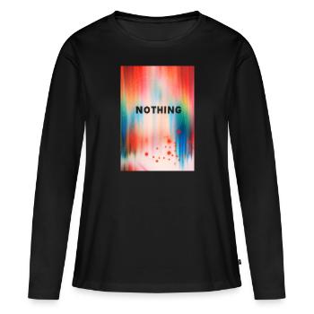 Nothing omikly couleurs coulure multi couleur arc - T-shirt manches longues Premium bio Femme - noir - Devant - Julia (174cm)