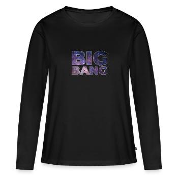 Big Bang - T-shirt manches longues Premium bio Femme - noir - Devant - Julia (174cm)