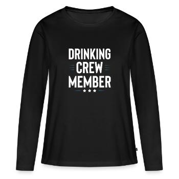 Équipe de boisson - T-shirt manches longues Premium bio Femme - noir - Devant - Julia (174cm)