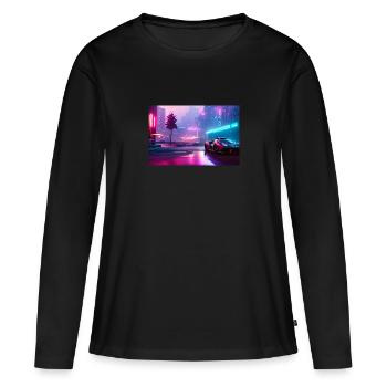Paysage 4 - T-shirt manches longues Premium bio Femme - noir - Devant - Julia (174cm)