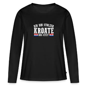 Croate Croate Croatie - T-shirt manches longues Premium bio Femme - noir - Devant - Julia (174cm)