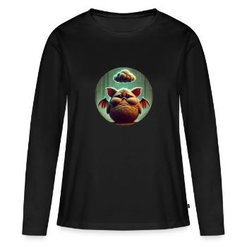 Chauve-Souris Mélancolie Nocturne - T-shirt manches longues Premium bio Femme - noir - Devant - Julia (174cm)
