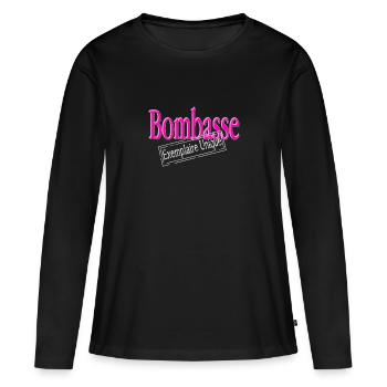 Bombasse einzigartiges Beispiel - Frauen Premium Bio Langarmshirt - Schwarz - Vorne - Julia (174cm)