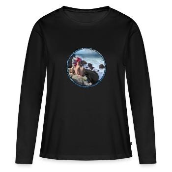 Verseau - T-shirt manches longues Premium bio Femme - noir - Devant - Julia (174cm)