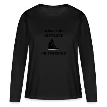 Gardez la distance, je pense. - T-shirt manches longues Premium bio Femme - noir - Devant - Julia (174cm)