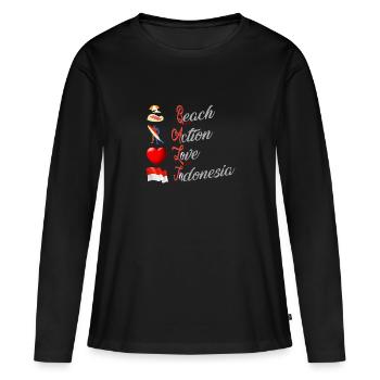 Bali - Indonésie - T-shirt manches longues Premium bio Femme - noir - Devant - Julia (174cm)