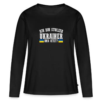 Ukrainer Ukraine - Frauen Premium Bio Langarmshirt - Schwarz - Vorne - Julia (174cm)