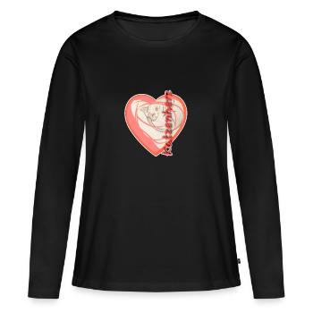 Cat's Heart - Women's Premium Organic Long Sleeve Shirt - black - Front - Julia (174cm)