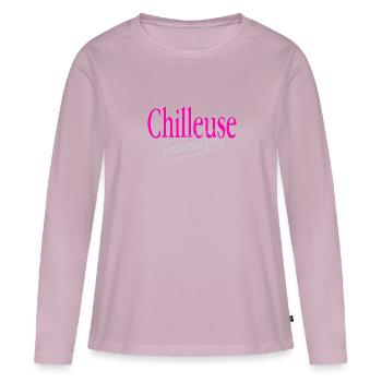 Authentic chiller - Women's Premium Organic Long Sleeve Shirt - dusky pink - Front - Julia (174cm)