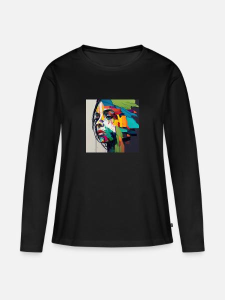 Premium Design - Frauen Premium Bio Langarmshirt - Schwarz