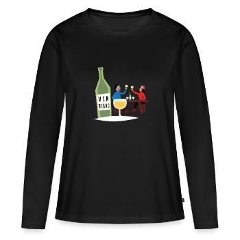 Skieurs Tchin Tchin Vin Blanc - T-shirt manches longues Premium bio Femme - noir - Devant - Julia (174cm)