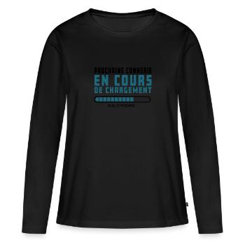 humour noir, cadeau en cours d'exécution, connerie - T-shirt manches longues Premium bio Femme - noir - Devant - Julia (174cm)