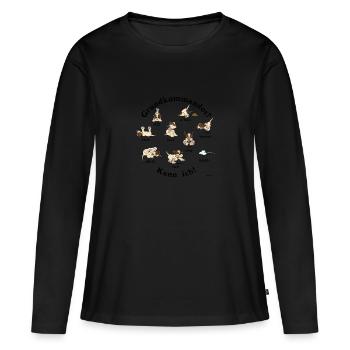 Commandos1 - T-shirt manches longues Premium bio Femme - noir - Devant - Julia (174cm)