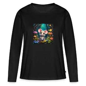 Eine niedliche - Frauen Premium Bio Langarmshirt - Schwarz - Vorne - Julia (174cm)