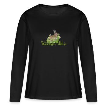 Joyeuses Pâques - T-shirt manches longues Premium bio Femme - noir - Devant - Julia (174cm)