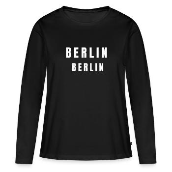 Berlin Berlin - T-shirt manches longues Premium bio Femme - noir - Devant - Julia (174cm)