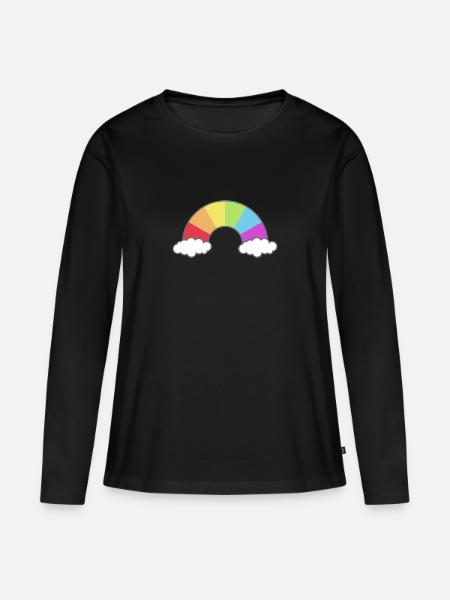 Special Rainbow - Vertical Stripes - Premium økologisk langærmet T-shirt til kvinder - sort