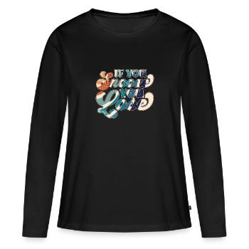 Si vous dormez, vous perdez - T-shirt manches longues Premium bio Femme - noir - Devant - Julia (174cm)