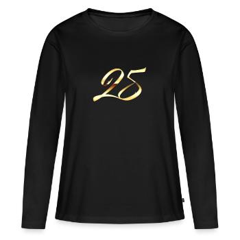 Gold 25 - Women's Premium Organic Long Sleeve Shirt - black - Front - Julia (174cm)