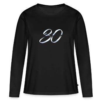 Argent 30 - T-shirt manches longues Premium bio Femme - noir - Devant - Julia (174cm)