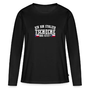 Tchèques République tchèque - T-shirt manches longues Premium bio Femme - noir - Devant - Julia (174cm)