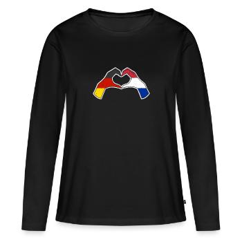 Pays-Bas Pays-Bas Allemagne Pays-Bas - T-shirt manches longues Premium bio Femme - noir - Devant - Julia (174cm)