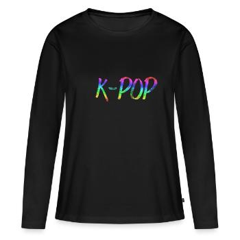 K-POP - Frauen Premium Bio Langarmshirt - Schwarz - Vorne - Julia (174cm)