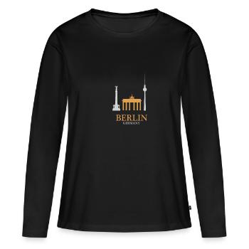 Berlin landmarks in Germany - Berlin - Women's Premium Organic Long Sleeve Shirt - black - Front - Julia (174cm)