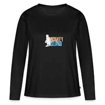 Monkey Island - Monkey Island - Thaïlande Asie du sud-est - T-shirt manches longues Premium bio Femme - noir - Devant - Julia (174cm)