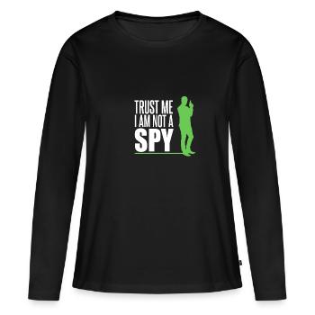 Agent secret espion - T-shirt manches longues Premium bio Femme - noir - Devant - Julia (174cm)