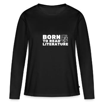 Littérature - T-shirt manches longues Premium bio Femme - noir - Devant - Julia (174cm)