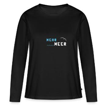 mer - T-shirt manches longues Premium bio Femme - noir - Devant - Julia (174cm)