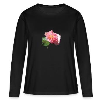 Rose - T-shirt manches longues Premium bio Femme - noir - Devant - Julia (174cm)
