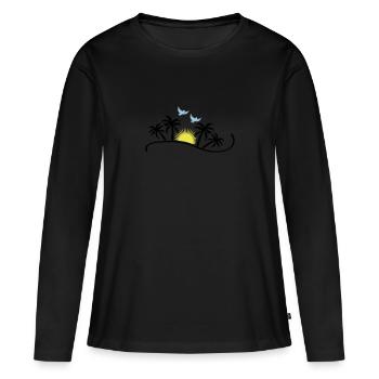 sunset birds - Frauen Premium Bio Langarmshirt - Schwarz - Vorne - Julia (174cm)
