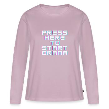 Cliquez ici pour commencer le drame - T-shirt manches longues Premium bio Femme - rose poudré - Devant - Julia (174cm)