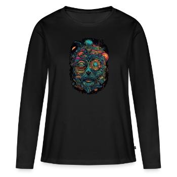 Trippy Explosion - Psychedelic Motif - Women's Premium Organic Long Sleeve Shirt - black - Front - Julia (174cm)