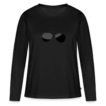 Sonnenbrille - Frauen Premium Bio Langarmshirt - Schwarz - Vorne - Julia (174cm)