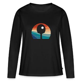 Cool Table Tennis Vintage Design - Women's Premium Organic Long Sleeve Shirt - black - Front - Julia (174cm)