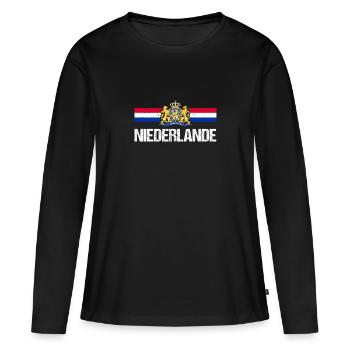 Pays-Bas Pays-Bas - T-shirt manches longues Premium bio Femme - noir - Devant - Julia (174cm)