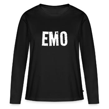 emo - T-shirt manches longues Premium bio Femme - noir - Devant - Julia (174cm)