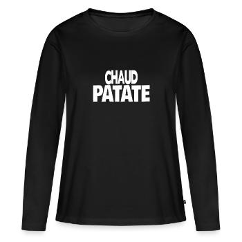 chaud patate - T-shirt manches longues Premium bio Femme - noir - Devant - Julia (174cm)