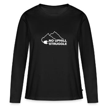 No Uphill Struggle (ebikers) - Women's Premium Organic Long Sleeve Shirt - black - Front - Julia (174cm)