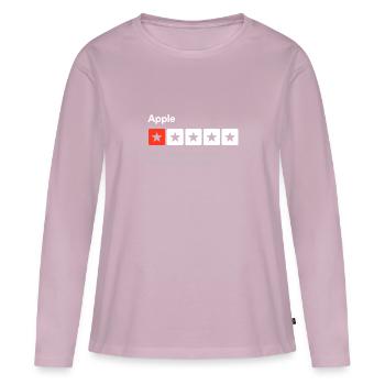 Apple, n’a pas tenu le médecin à l’écart... Revue amusante - T-shirt manches longues Premium bio Femme - rose poudré - Devant - Julia (174cm)